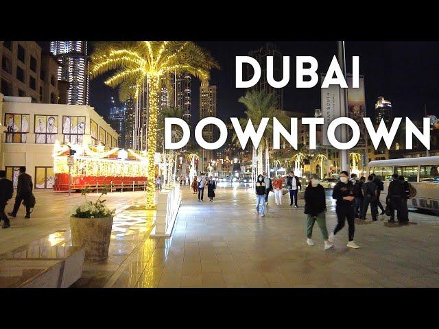 [4K] Dubai Downtown, Burj Khalifa, Fountain show, walking tour