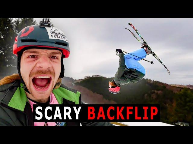 BACKFLIP AUF EXTREM FLACHEN KICKER! Ski-Tricks im Funpark Winterberg | Jan Schlappen