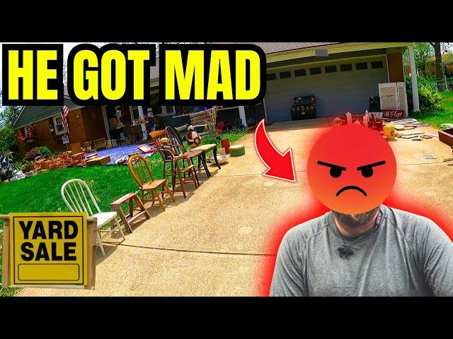 MAN FREAKS OUT DURING COMMUNITY YARD SALE