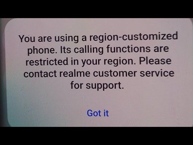 You are using a region customized phone | Realme All Model Network Unlock solution 2024