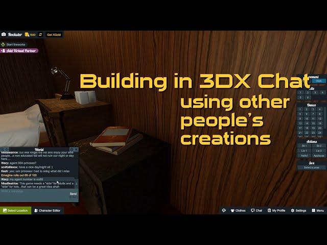 Building in 3DX Chat using other people's creations