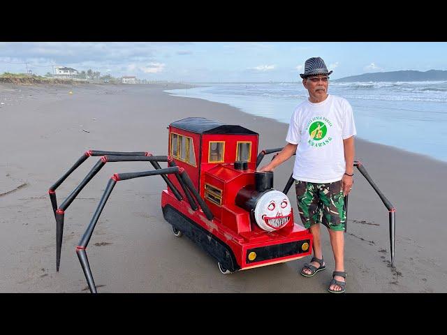 Merakit Kereta Api Hantu Choo Choo Charles Super Besar Di Laut, Monster Truck, Train Eater, Spider