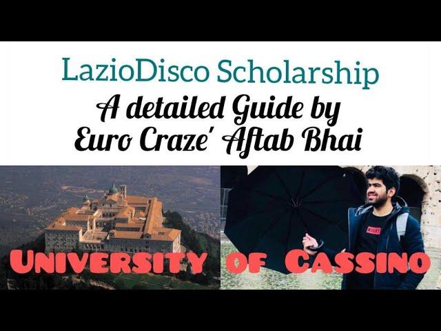 LazioDisco Scholarship - Important Tips - University of Cassino - Sapienza University of Rome