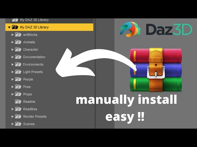 Daz Studio | How to manually install contents? easy!