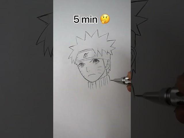 How to Draw Naruto in 10sec, 10mins, 10hrs #shorts