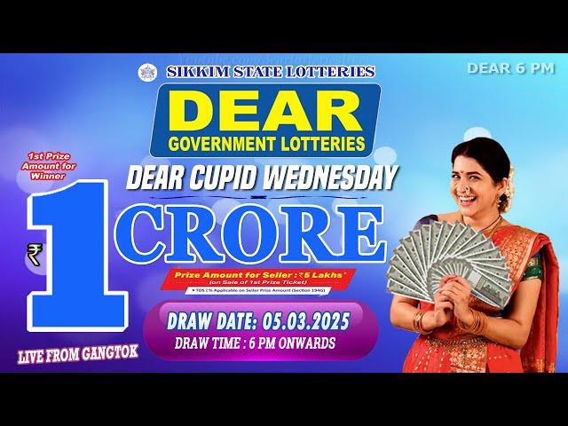 LOTTERY LIVE DEAR 6 PM 05.03.2025 SIKKIM STATE LOTTERY LIVE DRAW LOTTERY SAMBAD LIVE FROM GANGTOK