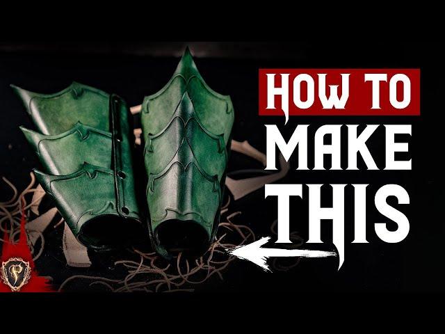 DIY FANTASY BRACERS - How To Make Leather Armor Tutorial & PATTERN