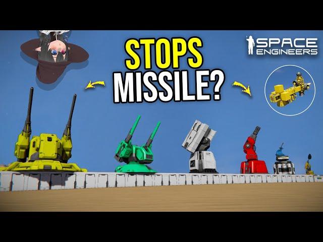 Every Turret Tested Versus Large Anti Ship Missile, Space Engineers