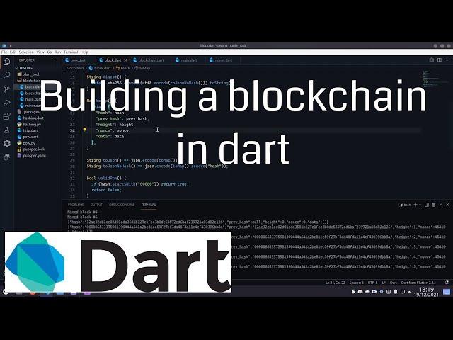 Making a blockchain in dart - dev timelapse