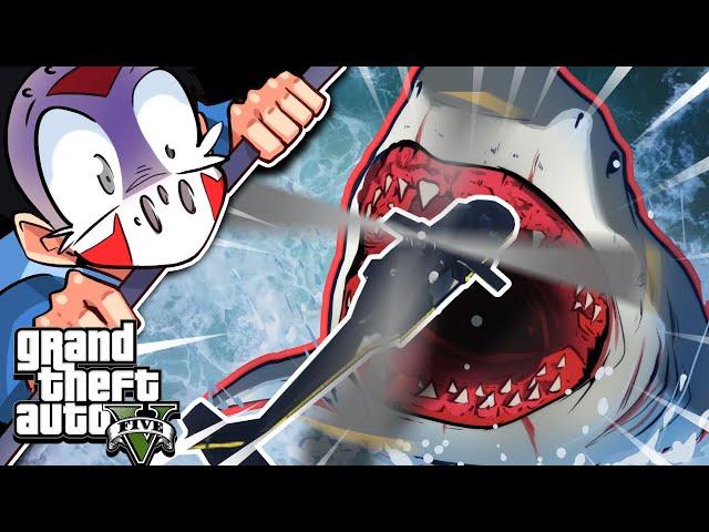 MEGALODON IS HUGE!!!!! - MANEATER MOD ON GTA 5 