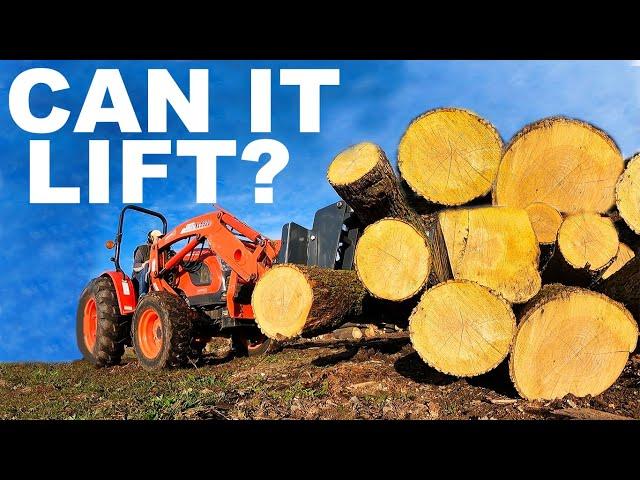 MASSIVE FREE LOG PILING with the Kioti DK 4710 hst tractor!