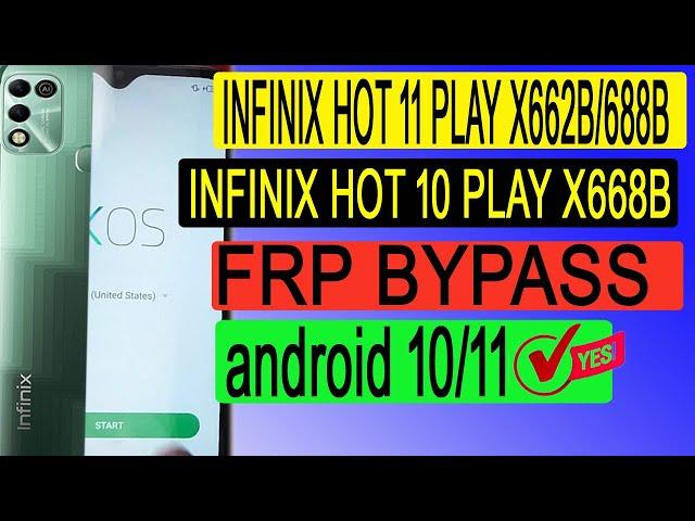 Infinix X688B/X662B Frp Bypass Android 11 | Infinix Hot 10/11 Google Account Bypass Without Pc 2024