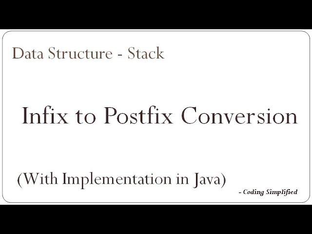 Stack: Infix to postfix conversion using Stack | Implementation in Java