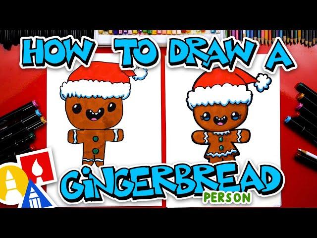 How To Draw A Gingerbread Person With Santa Hat