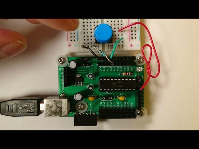 PIC18F16Q41 IOC Interrupt on Change - das Beispiel mit Zeichnung und Programm