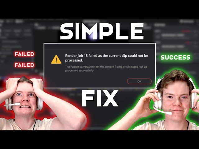 "Render Job Failed" SUPER SIMPLE fix for Davinci Resolve 16