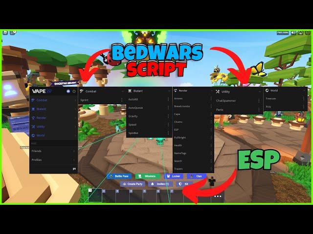 [NEW] Roblox BedWars Script GUI / Hack | Kill Aura | Scaffold and MORE | *PASTEBIN 2024*