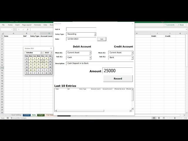 Excel Accounting automation, General Journal Entries, Ledger, Trial Balance | Bookkeeping Software