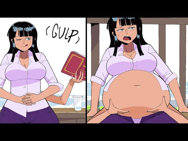 One Piece - Director's Vore Cut : Robin's Hyper Pregnancy Meal   ( Animation by Dr Worm )