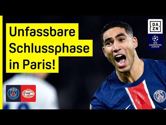 Hakimi-Hammer durch die Beine und irre Schlussphase: PSG - Eindhoven | UEFA Champions League | DAZN