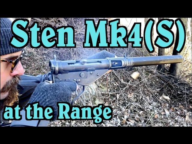 Prototype Silenced Sten Mk4(S) at the Range