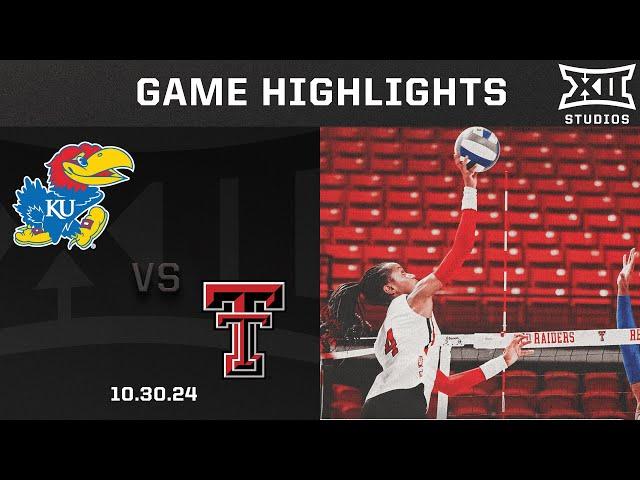 Kansas vs. Texas Tech Women's Volleyball Highlights (10.30.24) | 2024 Big 12 Volleyball