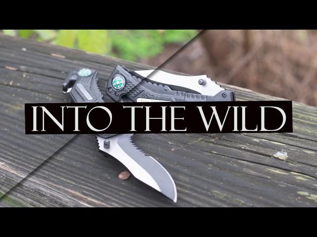 Pocket Knife for Men with Flashlight, Glass Breaker, Seatbelt Cutter, Compass - Spring Assisted Open