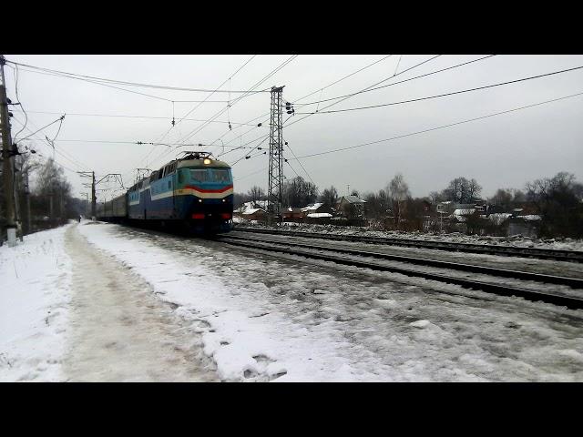 "Голубой"!!! Электровоз ЧС7-062 с пассажирским поездом 375Я "Воркута-Москва"