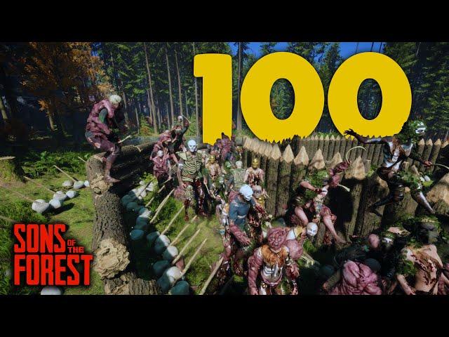 100 Cannibals vs ULTIMATE Base Defense | Sons of the Forest