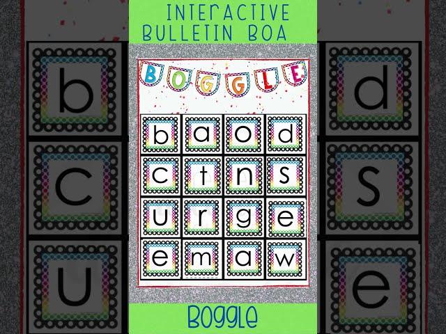 Boggle | Interactive Bulletin Boards | Reading Center Ideas