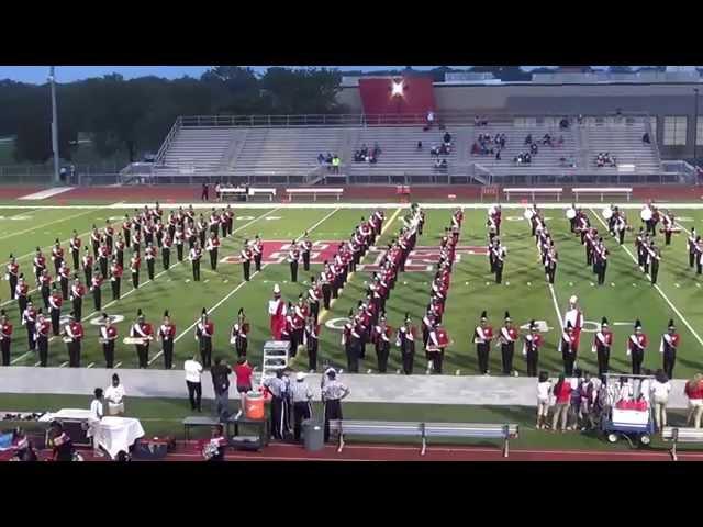 H-F Marching Band play "Vikings Fight On" 8.29.14