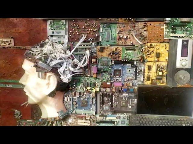 Artist upcycles old computer parts into cool art