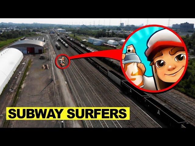 DRONE CATCHES ALL SUBWAY SURFERS IN REAL LIFE AT HAUNTED RAILROAD!