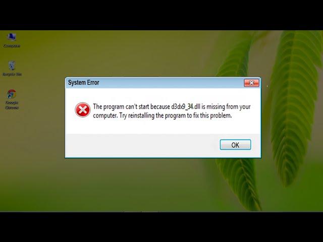How to Fix D3DX9_34.dll Missing Error.
