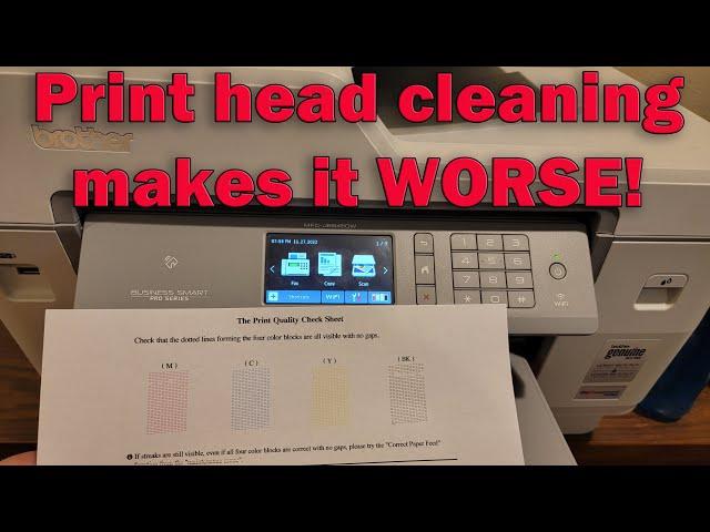 How to fix a Brother printer when print head cleaning makes the problem worse