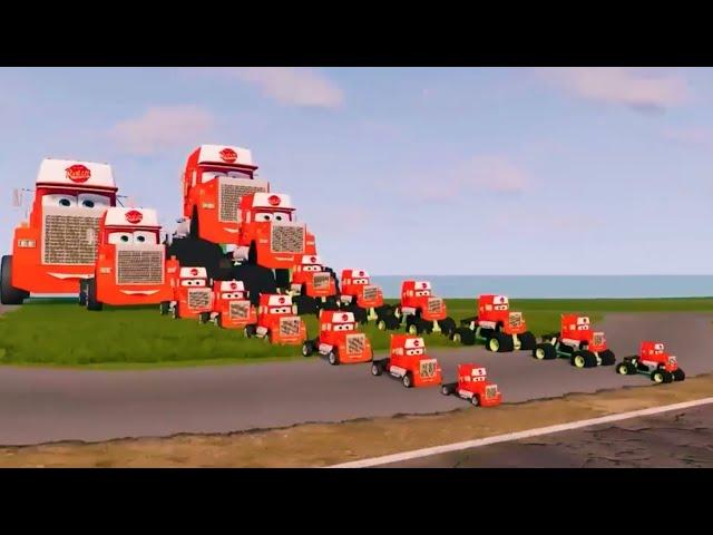 Beam.Ng Drive Pixar Cars Mack Truck Monster & Trailer VS Down Of Death