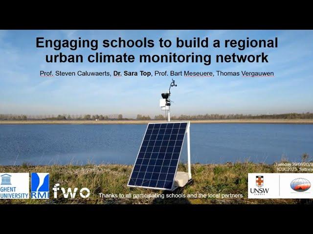 Engaging schools to build a regional urban climate monitoring network