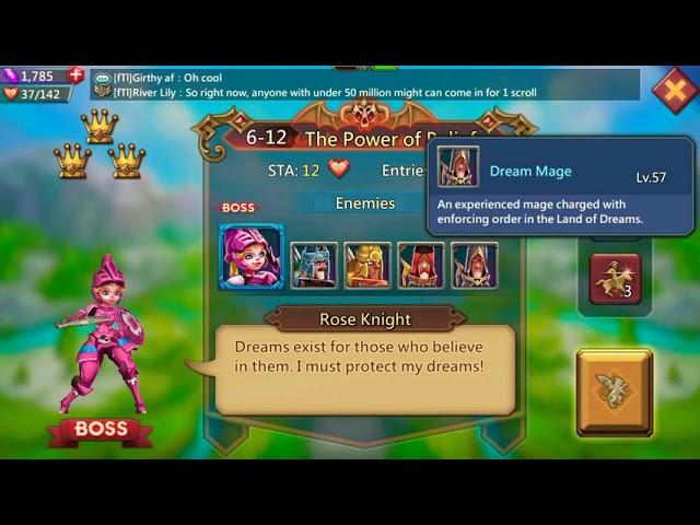 Lords Mobile: Elite 6-12 easy unlocking Rose Knight - Green Heroes only from lvl 51 to 55