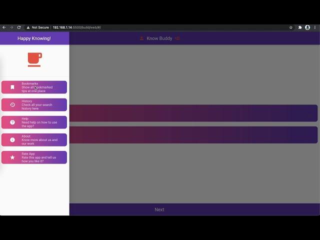 Flutter-2 | Web performance | Desktop browser | KnowBuddy app