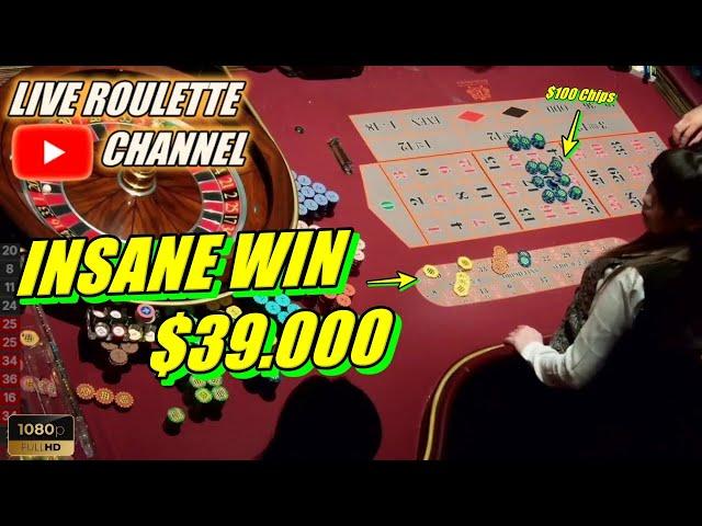  LIVE ROULETTE |  INSANE WIN 39.000 In Las Vegas Casino  $100 Chips Inside Session  2024-09-23