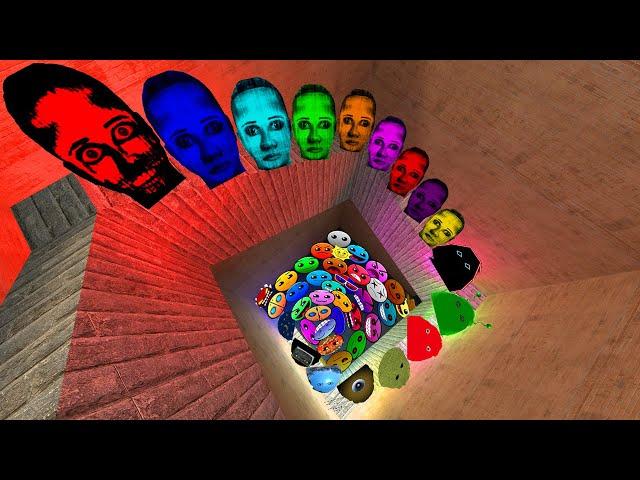 Selene Family and Angry Munci Family and Obunga Nextbot Lobotomy Dash Nextbots Chase me in Maze Gmod