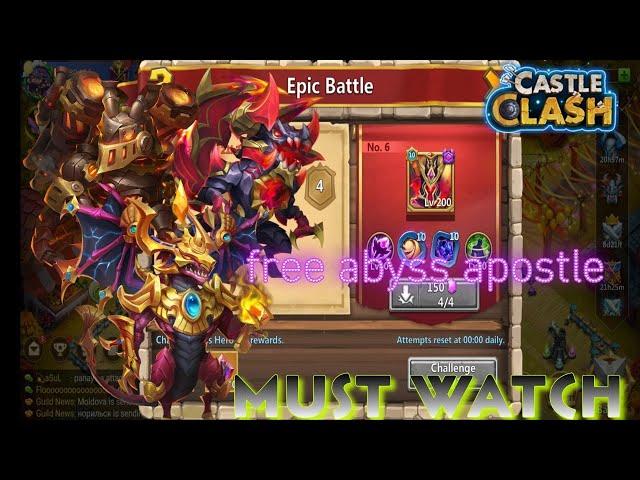 CASTLECLASH| EPIC BATTLE |HOW TO WIN 100% ABYSS APOSTLE |TRẬN CHIẾN SIÊU CẤP