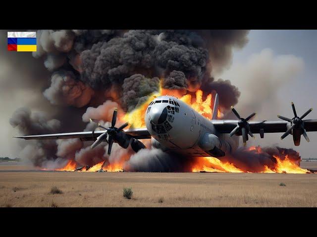 1 Minute ago! A Russian C-130 aircraft carrying ammunition was shot down by a Ukrainian missile