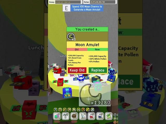 *OP* Moon Amulet?!?! | Bee Swarm Simulator | Roblox #shorts