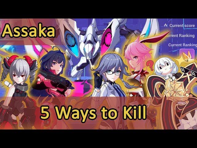 Assaka 5 Ways (30.1k NS, 29.4k FS, 29.3k BN, 29.2k Judah, 28.6k CI) | Honkai Impact 3 Memorial Arena