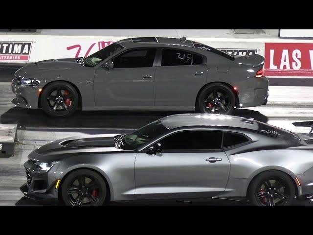 Hellcat vs ZL1 Camaro - drag racing