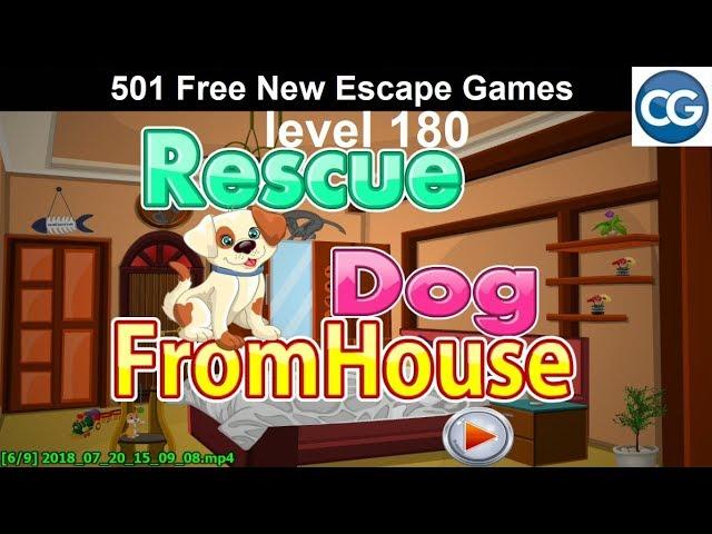 [Walkthrough] 501 Free New Escape Games level 180 - Rescue dog from house - Complete Game