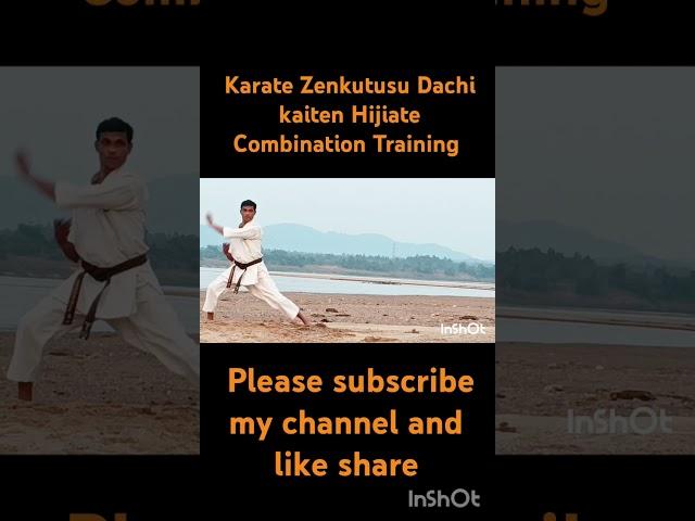 Karate Zenkutusu Dachi kaiten Hijiate Combination Training #vairalshorts