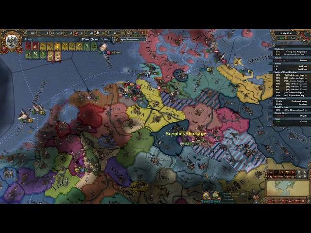 EU4 Prussia P5 Invading Northern Germany (Loud Music Warning)