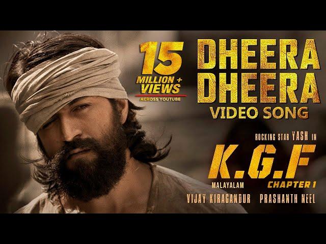 Dheera Dheera Full Video Song | KGF Malayalam Movie | Yash | Prashanth Neel | Hombale Films